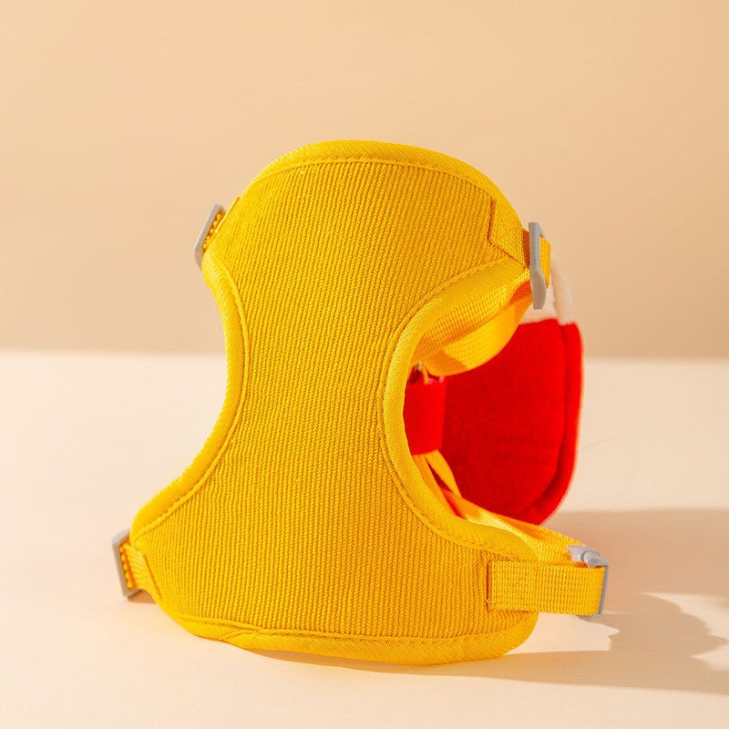 Cute burger fries backpack pet leash puppy dog cat out anti-break free pet chest strap supplies